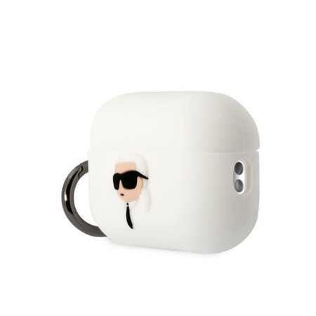 Etui Karl Lagerfeld KLAP2RUNIKH na AirPods Pro 2 cover - białe Silicone Karl Head 3D