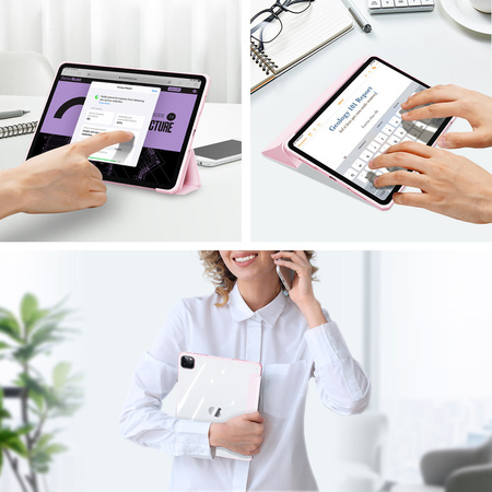 Dux Ducis Copa etui do iPad Pro 12.9'' 2021 / 2020 / 2018 pokrowiec smart cover z podstawką różowy