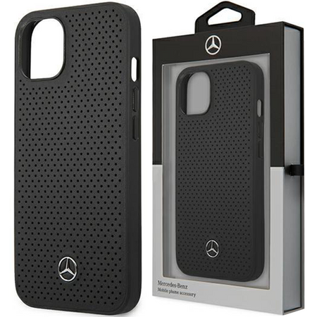 Mercedes MEHCP13MDELBK iPhone 13 6,1" czarny/black hardcase Leather Perforated