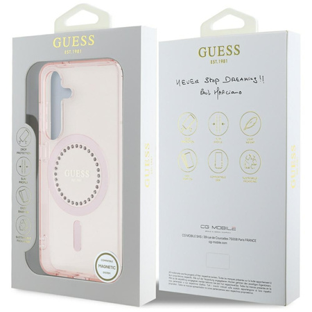 GUESS ETUI POKROWIEC TPU DO SAMSUNG GALAXY S25 DO MAGSAFE Z DIAMENTAMI
