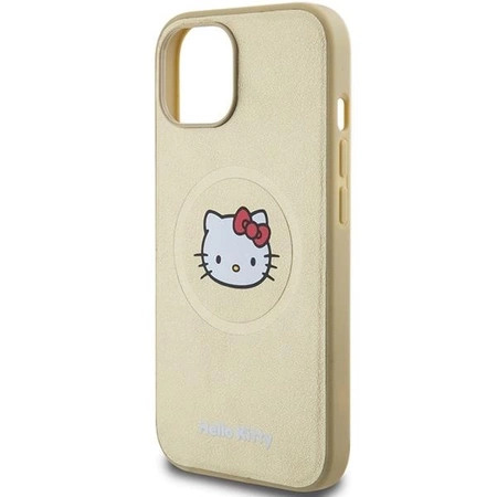 Etui Hello Kitty Leather Kitty Head MagSafe na iPhone 14 - złote