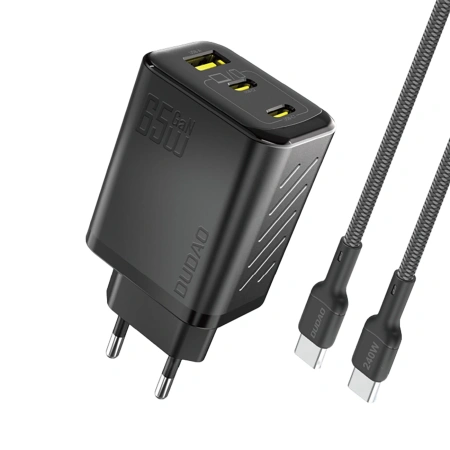 DUDAO ŁADOWARKA SIECIOWA 65W GAŃ DO TELEFONÓW 1 USB-C Z KABLEM