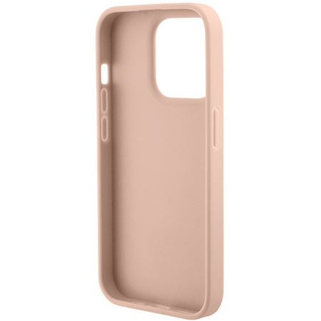 GUESS ETUI HARDCASE DO IPHONE 15 PRO 6.1 CROCO TRIANGLE METAL LOGO RÓŻOWE