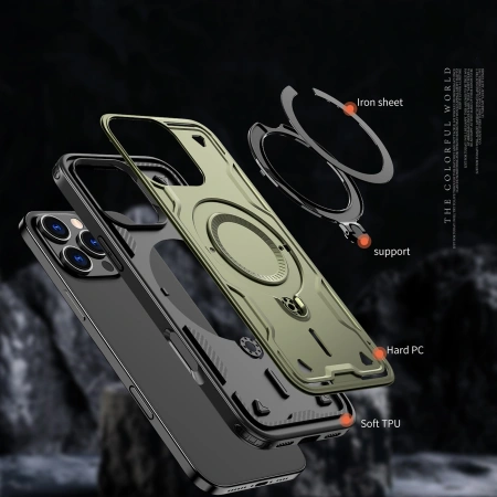 HURTEL ETUI HYBRID ARMOR TRENDY Z DO MAGSAFE DO IPHONE 16 PRO MAX PANCERNA