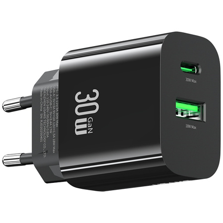 USAMS ŁADOWARKA SIECIOWA CC316 T65 30W DO TELEFONÓW USB-C USB-A FAST