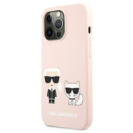 Karl Lagerfeld KLHMP13LSSKCI iPhone 13 Pro  / 13 6,1" hardcase jasnoróżowy/light pink Silicone Ikonik Karl & Choupette Magsafe