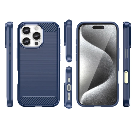 HURTEL ETUI CARBON CASE DO IPHONE 16 PRO MAX OCHRONNE Z SILIKONU NA TELEFON