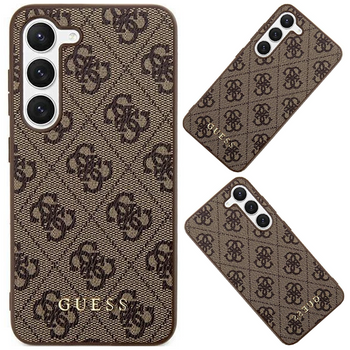 Etui Guess 4G Metal Gold Logo na Samsung Galaxy S24+ - brązowe