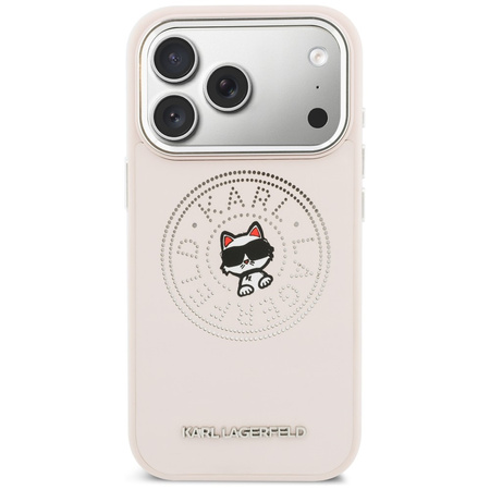 Etui Karl Lagerfeld Point & Choupette Sketch MagSafe do iPhone 17 Pro Max różowy