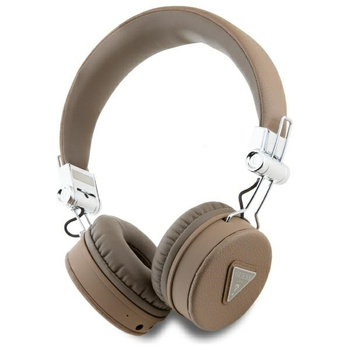 Guess słuchawki nauszne Bluetooth ENC    GUBH70PGTSPSW brązowy/brown Grained Classic Round Shape