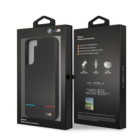 Etui hardcase BMW BMHCS22MPUCARTCBK S22+ S906  black/czarny M Collection Triangles