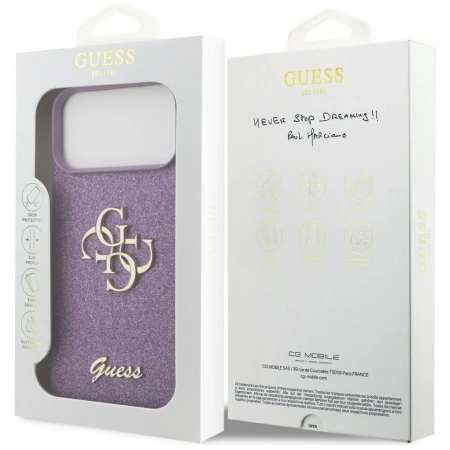 GUESS ETUI FIXED GLITTER BIG 4G DO IPHONE 17 PRO MAX ELEGANCKA OCHRONA