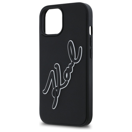 KARL LAGERFELD POKROWIEC RUBBER DO IPHONE 15 6.1 3D HARDCASE SIGNATURE
