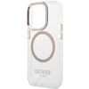 GUESS POKROWIEC HARD CASE DO IPHONE 15 14 13 Z RAMKĄ METALOWĄ DO MAGSAFE
