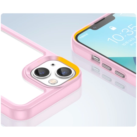 HURTEL OUTER SPACE CASE POKROWIEC SZTYWNY DO IPHONE 14 PLUS ŻELOWA RAMKA