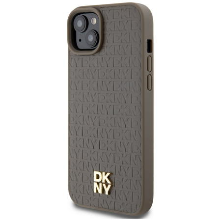 DKNY ETUI HARDCASE DO IPHONE 15 PLUS 14 PLUS 6.7 LEATHER PATTERN DO MAGSAFE