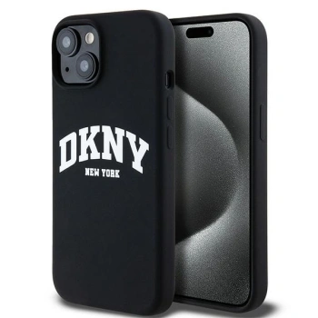 DKNY CASE DO IPHONE 15 14 13 6.1 DO MAGSAFE LIQUID SILICONE Z BIAŁYM LOGO