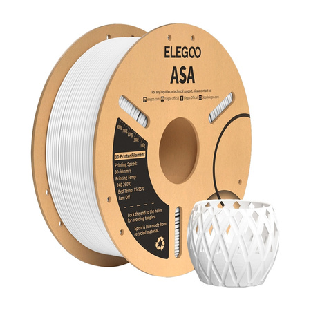 ELEGOO FILAMENT ASA PLUS DO DRUKARKA 3D ENDER ENDER 3 PRO BIAŁY