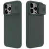 Silikonowe etui Nillkin CamShield Silky Silicone Case do iPhone 15 Pro Max z osłoną na aparat - zielone