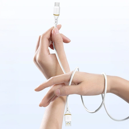 Kabel Dudao L25T USB-A - USB-C silikonowy 5A 1m - biały