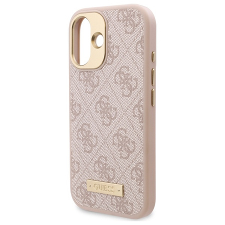 Guess GUHMP16SU4GPRP iPhone 16 6.1 różowy/pink hardcase 4G Logo Plate MagSafe