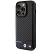 Etui BMW Leather Carbon na iPhone 15 Pro - czarne