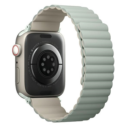 UNIQ pasek Revix Apple Watch Series1/2/3/4/5/6/7/8/9/SE/SE2 38/40/41mm. Reversible Magnetic zielony-beżowy/sage-beige