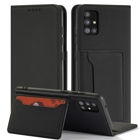 Magnet Card Case etui do Samsung Galaxy A53 5G pokrowiec portfel na karty kartę podstawka czarny