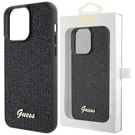 Etui Guess Disco Metal Script na iPhone 12/12 Pro - czarne