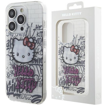 Etui Hello Kitty IML Kitty On Bricks Graffiti na iPhone 15 Pro Max - białe