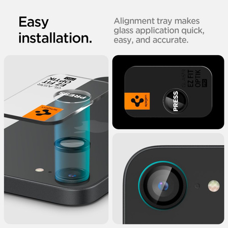 SPIGEN OSŁONA APARATU DO IPHONE 16E GLAS.TR EZ FIT CAMERA PROTECTOR 2-PACK