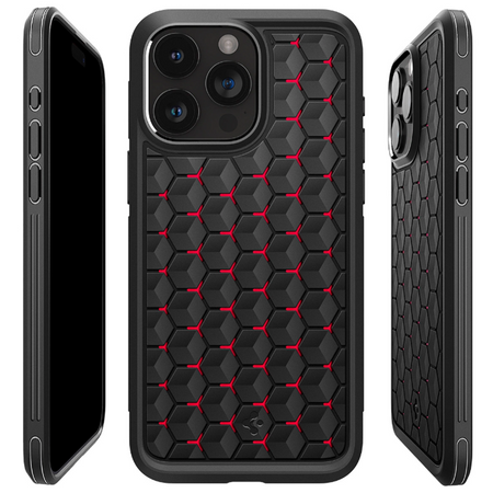 Etui Spigen Cryo Armor na iPhone 15 Pro Max - czarno-czerwone