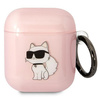 Etui Karl Lagerfeld KLA2HNCHTCP na AirPods 1/2 - różowe Ikonik Choupette