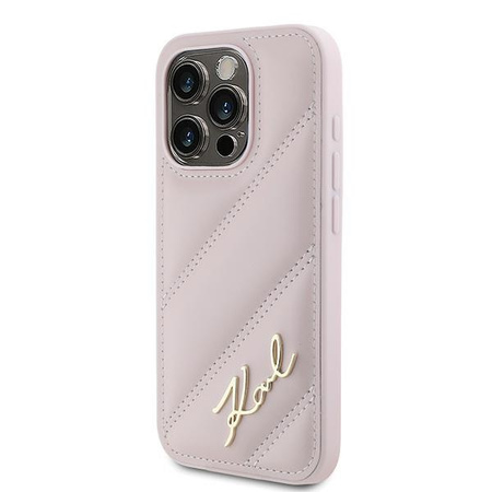 KARL LAGERFELD ETUI HARDCASE DO IPHONE 15 PRO 6.1 Z DIAGONAL QUILTED SCRIPT