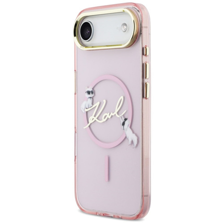 Etui Karl Lagerfeld IML Choupettes Karl Script Logo MagSafe do iPhone Air różowy