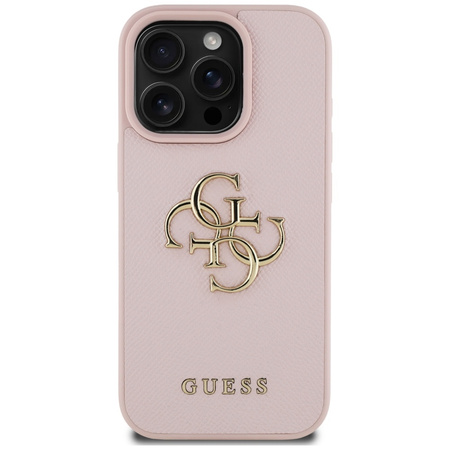 GUESS ETUI TPU DO IPHONE 16 PRO Z LOGO GRINDED BIG 4G SZYBKIE ŁADOWANIE