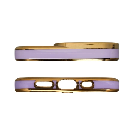 FASHION CASE ETUI DO IPHONE 13 PRO ŻELOWY ZŁOTA RAMKA STYLOWY