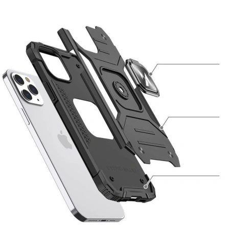 WOZINSKY RING ARMOR POKROWIEC DO IPHONE 14 PRO MAX Z MAGNETYCZNYM UCHWYTEM