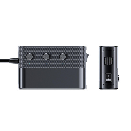 3mk Car Power Splitter 120W PD QC PPS USB 3A1C3Socket Black
