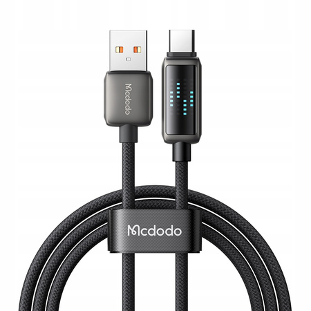 MCDODO KABEL USB-C SZYBKIE ŁADOWANIE DO SAMSUNG XIAOMI TYP C 6A 100W 1M LED