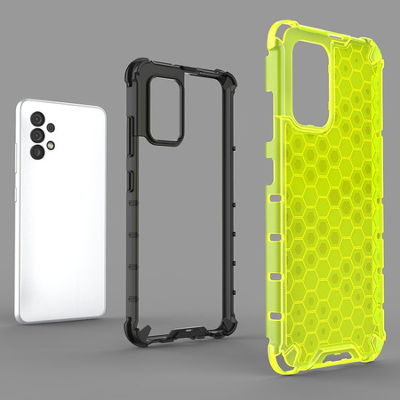 Honeycomb etui pancerny pokrowiec z żelową ramką Samsung Galaxy A03s czarny