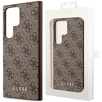 Etui Guess GUHCS23LG4GFBR S23 Ultra S918 - brązowe 4G Metal Gold Logo