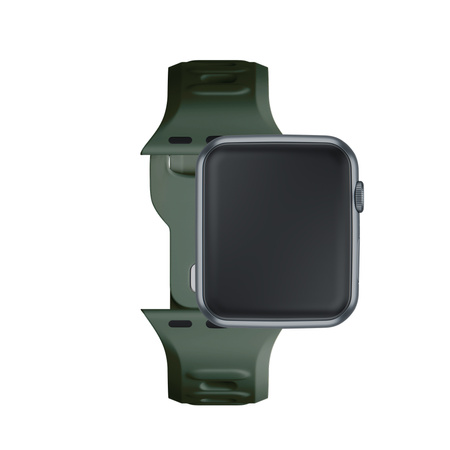 42/44/45/46/49 mm Dark Green (big) - 3mk Silicone Watch Strap for Apple