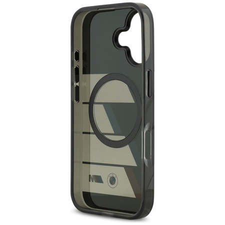 Etui BMW M IML Metal Buttons Tricolor Lines MagSafe do iPhone 17 czarny