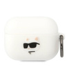 Etui Karl Lagerfeld KLAPRUNCHH na AirPods Pro - białe Silicone Choupette Head 3D