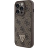 Etui Guess Leather 4G Triangle Strass do iPhone 15 Pro Max - brązowe