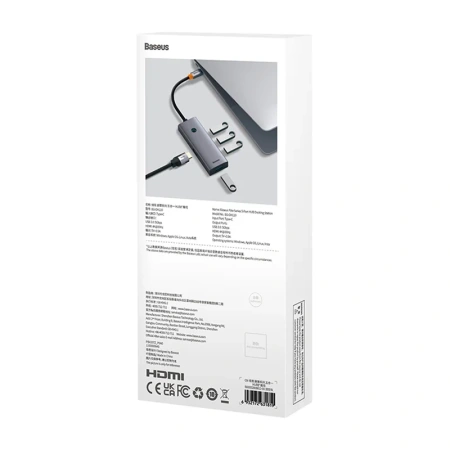 Hub BASEUS UltraJoy 5-portowy (szary)