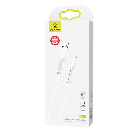 USAMS KABEL DO LIGHTNING DO IPHONE 12 13 14 1M PRZEWÓD 2A SZYBKA ŁADOWARKA