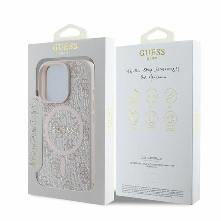 Guess GUHMP16LG4GFRP iPhone 16 Pro6.3 różowy/pink hardcase 4G Ring Classic Logo MagSafe