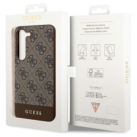 Etui Guess GUHCS23MG4GLBR S23+ S916 - brązowe 4G Stripe Collection